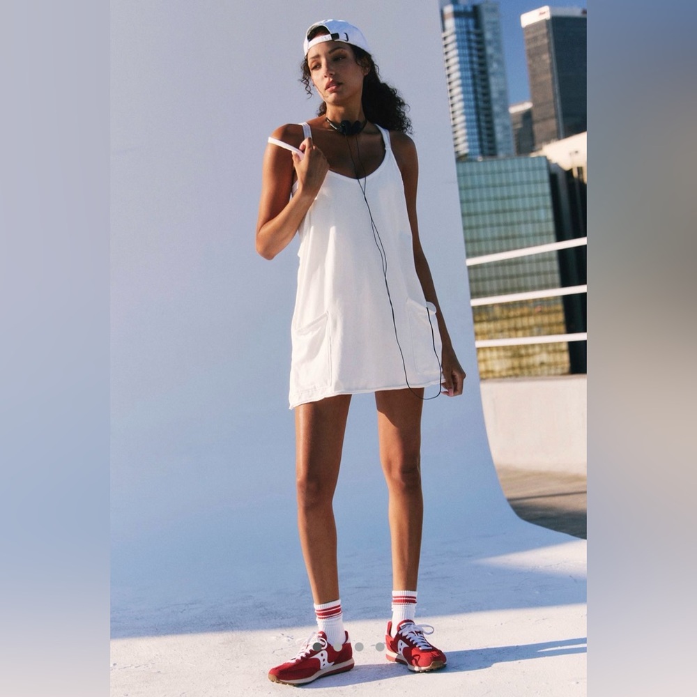 Free People Ivory Hot Shot Mini Dress size L